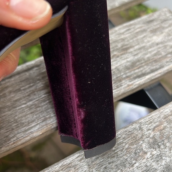 velvet dark purple ann taylor mules, size 9 - Picture 7 of 7